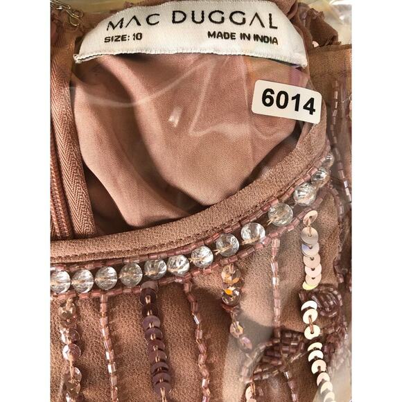 Mac Duggal 70260 Dress Floral Beadwork Sleeveless Midi Sheath Rose Pink NWT 10 - Picture 8 of 8